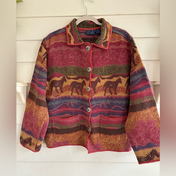 Jane Ashley Jackets & Blazers - Vintage Jane Ashley Horse Button Up Jacket Size Large